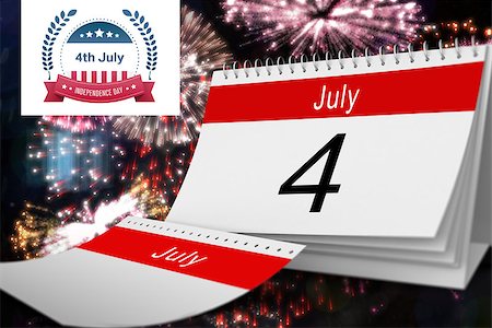 date pride - Independence day graphic against colourful fireworks exploding on black background Stock Photo - Budget Royalty-Free & Subscription, Code: 400-08200513
