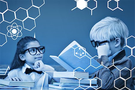 Science graphic against cute pupils dressed up as teachers in classroom Stock Photo - Budget Royalty-Free & Subscription, Code: 400-08200859