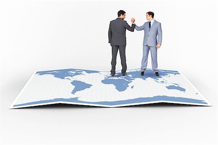 Businessmen shaking hands against world map Photographie de stock - Aubaine LD & Abonnement, Code: 400-08224396