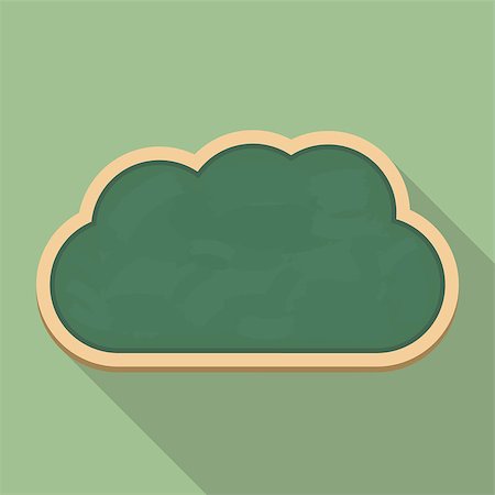 simsearch:400-08043578,k - Blackboard cloud icon, flat design, vector eps10 illustration Stock Photo - Budget Royalty-Free & Subscription, Code: 400-08225115