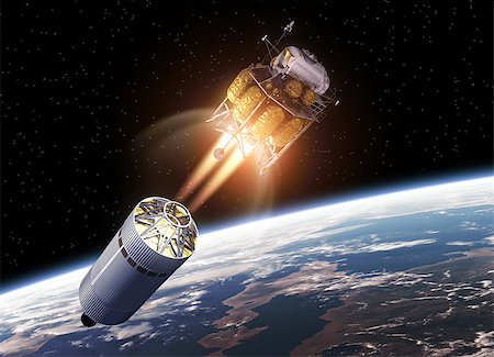 simsearch:400-04944412,k - Crew Exploration Vehicle In Space. 3D Scene. Stock Photo - Budget Royalty-Free & Subscription, Code: 400-08221434