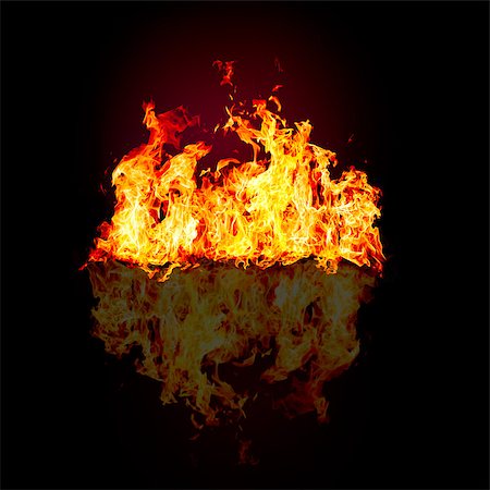 simsearch:400-07032466,k - Fire flames on a black background Stock Photo - Budget Royalty-Free & Subscription, Code: 400-08221738