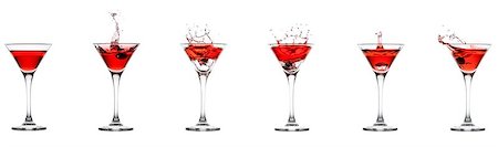 simsearch:400-08373093,k - Red cocktail splash collection isolated on a white background Foto de stock - Royalty-Free Super Valor e Assinatura, Número: 400-08221804