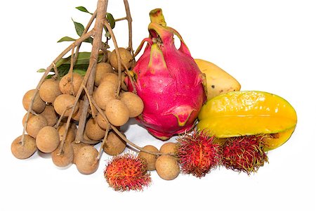 Mix of different fresh exotic fruits. Stock Photo - Budget Royalty-Free & Subscription, Code: 400-08221877