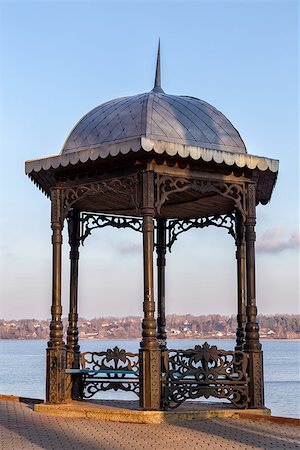 rotunda - Pavilion on embankment of the river Volga in Kineshma. Russia Stock Photo - Budget Royalty-Free & Subscription, Code: 400-08221975