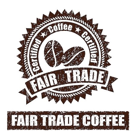 Fair Trade Coffee Rubber Stamp Photographie de stock - Aubaine LD & Abonnement, Code: 400-08222060