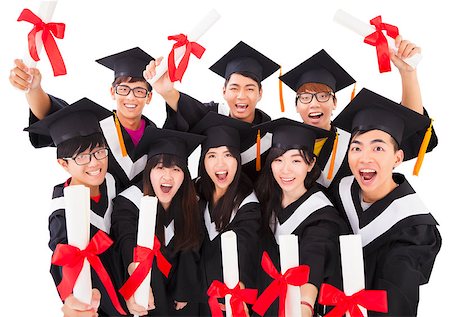 simsearch:400-07305822,k - Group Of asian Students Celebrating Graduation Stock Photo - Budget Royalty-Free & Subscription, Code: 400-08222094