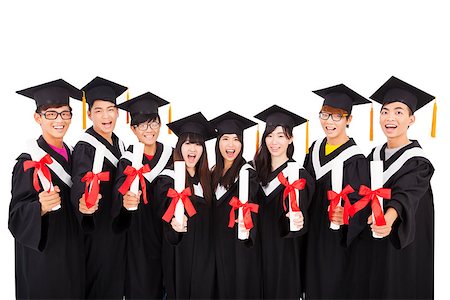 simsearch:400-07305822,k - Group Of asian Students Celebrating Graduation Stock Photo - Budget Royalty-Free & Subscription, Code: 400-08222093