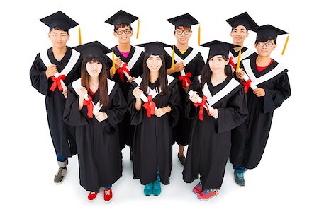 simsearch:400-07305822,k - Group Of asian Students Celebrating Graduation Stock Photo - Budget Royalty-Free & Subscription, Code: 400-08222107