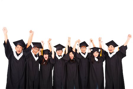 smiling chinese man with cap - Group Of asian Students Celebrating Graduation Stock Photo - Budget Royalty-Free & Subscription, Code: 400-08222100