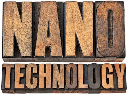 simsearch:400-08223086,k - nanotechnology  (manipulating matter on an atomic and molecular scale) -- isolated word abstract in vintage letterpress wood type Stockbilder - Microstock & Abonnement, Bildnummer: 400-08222551