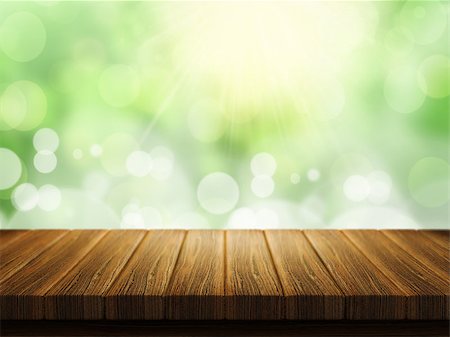 simsearch:400-09068018,k - 3D render of a wooden table with a defocussed bokeh lights background Stock Photo - Budget Royalty-Free & Subscription, Code: 400-08222566