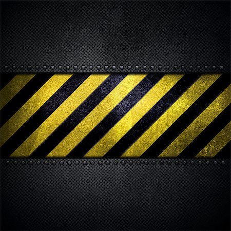 simsearch:400-05901999,k - Detailed abstract metallic background with scratches and stains and yellow and black warning stripes Stock Photo - Budget Royalty-Free & Subscription, Code: 400-08222570