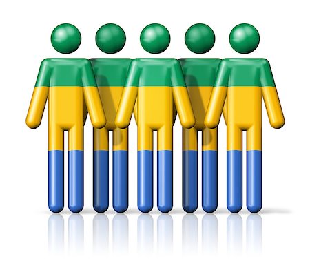 Flag of Gabon on stick figure - national and social community symbol 3D icon Photographie de stock - Aubaine LD & Abonnement, Code: 400-08222584