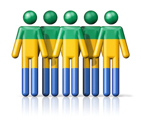 Flag of Gabon on stick figure - national and social community symbol 3D icon Stock Photo - Budget Royalty-Free & Subscription, Code: 400-08222584