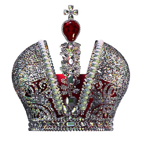 simsearch:400-06797580,k - Imperial Big Crown. 3D Model Over White Background. Stock Photo - Budget Royalty-Free & Subscription, Code: 400-08222644
