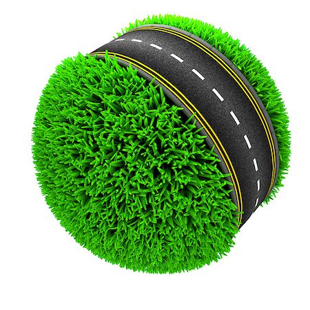 3D Render of Road around a grassy globe Stock Photo - Budget Royalty-Free & Subscription, Code: 400-08222667