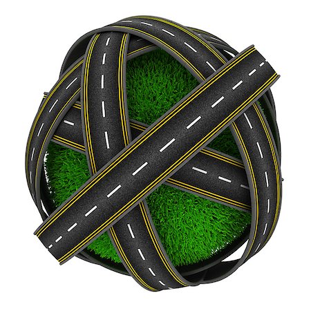 3D Render of Road around a grassy globe Stock Photo - Budget Royalty-Free & Subscription, Code: 400-08222668