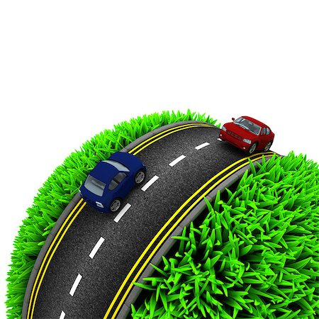 3D Render of Road around a grassy globe Stock Photo - Budget Royalty-Free & Subscription, Code: 400-08222663