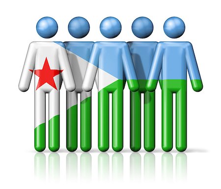 djibouti africa - Flag of Djibouti on stick figure - national and social community symbol 3D icon Stock Photo - Budget Royalty-Free & Subscription, Code: 400-08222798