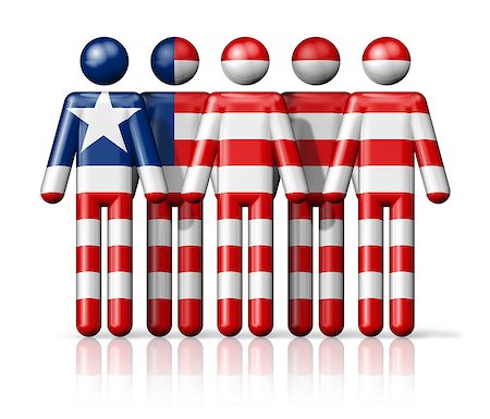 Flag of Liberia on stick figure - national and social community symbol 3D icon Photographie de stock - Aubaine LD & Abonnement, Code: 400-08222992