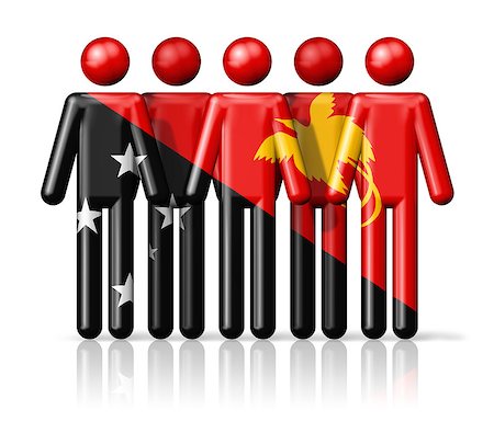 Flag of Papua New Guinea on stick figure - national and social community symbol 3D icon Foto de stock - Royalty-Free Super Valor e Assinatura, Número: 400-08223001