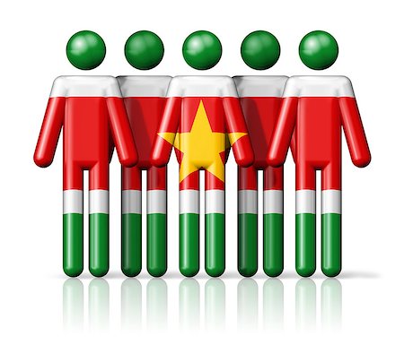 suriname - Flag of Suriname on stick figure - national and social community symbol 3D icon Photographie de stock - Aubaine LD & Abonnement, Code: 400-08223010