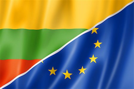 simsearch:400-04968347,k - Mixed Lithuanian and european Union flag, three dimensional render, illustration Stock Photo - Budget Royalty-Free & Subscription, Code: 400-08223065