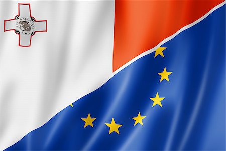simsearch:400-04968347,k - Mixed Maltese and european Union flag, three dimensional render, illustration Stock Photo - Budget Royalty-Free & Subscription, Code: 400-08223067