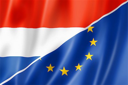 simsearch:400-04968347,k - Mixed Netherlands and european Union flag, three dimensional render, illustration Stock Photo - Budget Royalty-Free & Subscription, Code: 400-08223068