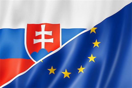 simsearch:400-04968347,k - Mixed Slovakian and european Union flag, three dimensional render, illustration Stock Photo - Budget Royalty-Free & Subscription, Code: 400-08223072