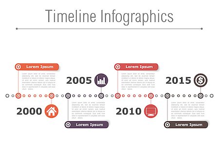 simsearch:400-08225044,k - Horizontal timeline infographics design template, vector eps10 illustration Foto de stock - Super Valor sin royalties y Suscripción, Código: 400-08223960