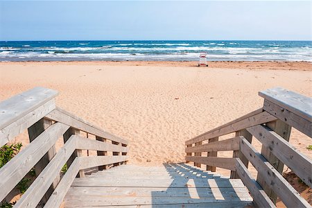 simsearch:400-08223992,k - Wooden steps leading to Atlantic beach in Prince Edward Island, Canada Stock Photo - Budget Royalty-Free & Subscription, Code: 400-08223993