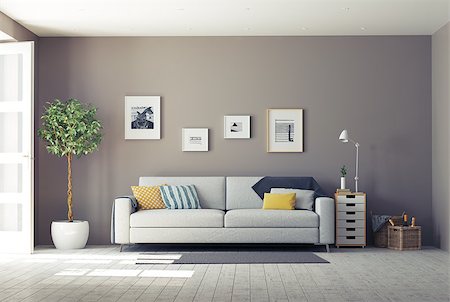 modern interior.3d design concept Stock Photo - Budget Royalty-Free & Subscription, Code: 400-08254048