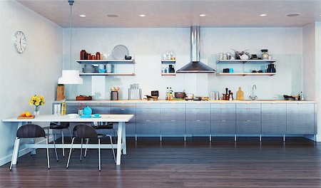 simsearch:400-08617018,k - modern kitchen interior. 3d design concept Foto de stock - Super Valor sin royalties y Suscripción, Código: 400-08254051