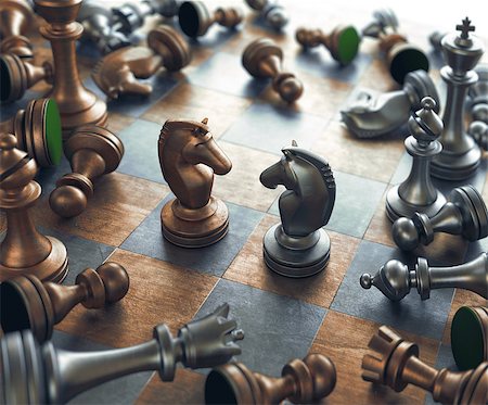 Dispute face to face in chess. Foto de stock - Royalty-Free Super Valor e Assinatura, Número: 400-08254235