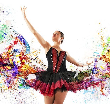simsearch:400-04283453,k - Classical dancer between colours and musical notes Stockbilder - Microstock & Abonnement, Bildnummer: 400-08254393
