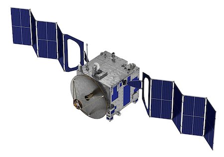 simsearch:400-08705583,k - Satellite Deploys Solar Panels. 3D Model Over White Background. Photographie de stock - Aubaine LD & Abonnement, Code: 400-08254417