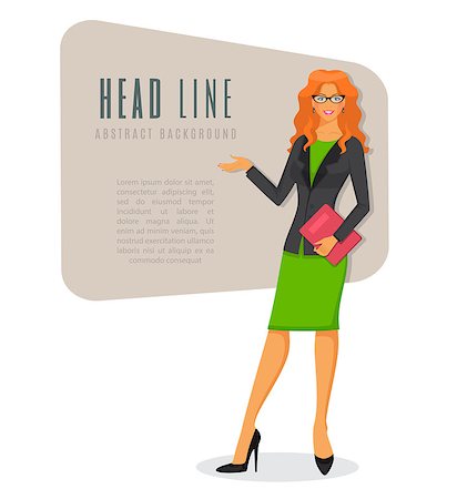 student teacher with tablet - Vector illustration of Businesswoman in various poses Stock Photo - Budget Royalty-Free & Subscription, Code: 400-08255568