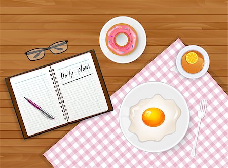 Vector illustration of Tasty breakfast with tea and egg Photographie de stock - Aubaine LD & Abonnement, Code: 400-08255572