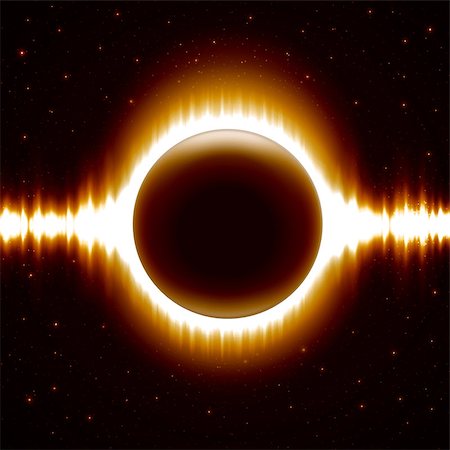 simsearch:400-07516807,k - Space Background With Dark Orange Colored Eclipse. Vector illustration. Equalizer glowing waves. Music theme Stock Photo - Budget Royalty-Free & Subscription, Code: 400-08255655