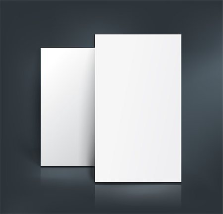 simsearch:400-06462302,k - Stack of two white paper sheets. Booklet, page, business card, postcard or flyer mockup template. Vector illustration. Stock Photo - Budget Royalty-Free & Subscription, Code: 400-08255659