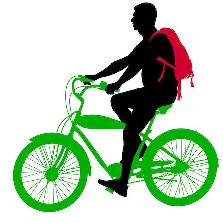 simsearch:400-05188041,k - Silhouette of a cyclist male.  vector illustration. Stockbilder - Microstock & Abonnement, Bildnummer: 400-08255678