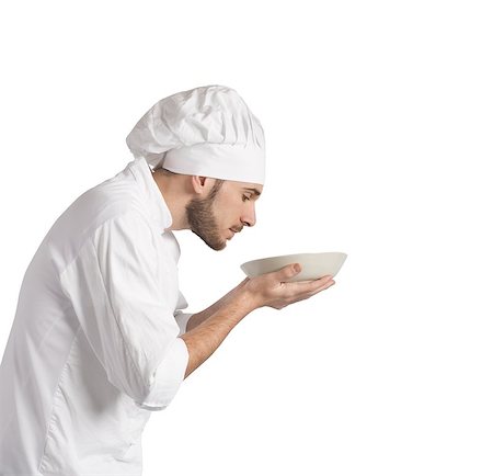simsearch:400-08254392,k - Man chef smelling the aroma of his dish Foto de stock - Super Valor sin royalties y Suscripción, Código: 400-08256046