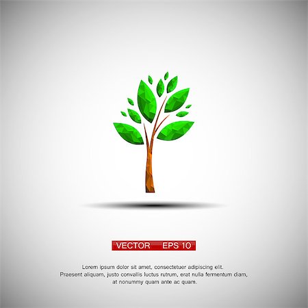 egor_zaharov (artist) - Web icon Green tree. Vector illustration. Flat design style. eps Fotografie stock - Microstock e Abbonamento, Codice: 400-08256146