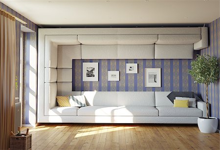 simsearch:400-08301730,k - super sofa concept. living room interior. 3d design idea Foto de stock - Super Valor sin royalties y Suscripción, Código: 400-08256140