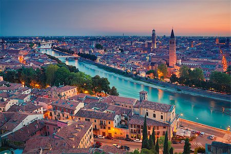 Image of Verona, Italy during summer sunset. Stock Photo - Budget Royalty-Free & Subscription, Code: 400-08256488