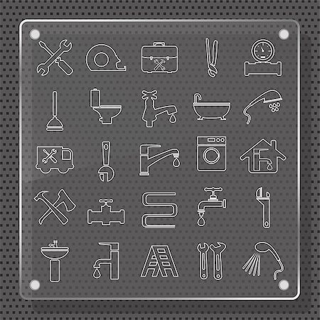 simsearch:400-09113563,k - plumbing objects and tools icons - vector icon set Stock Photo - Budget Royalty-Free & Subscription, Code: 400-08256481