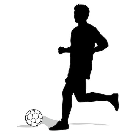 feet in the air - silhouettes of soccer players with the ball. Vector illustration. Stock Photo - Budget Royalty-Free & Subscription, Code: 400-08256630