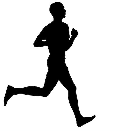 simsearch:400-04273380,k - Silhouettes. Runners on sprint, men. vector illustration. Foto de stock - Super Valor sin royalties y Suscripción, Código: 400-08256631